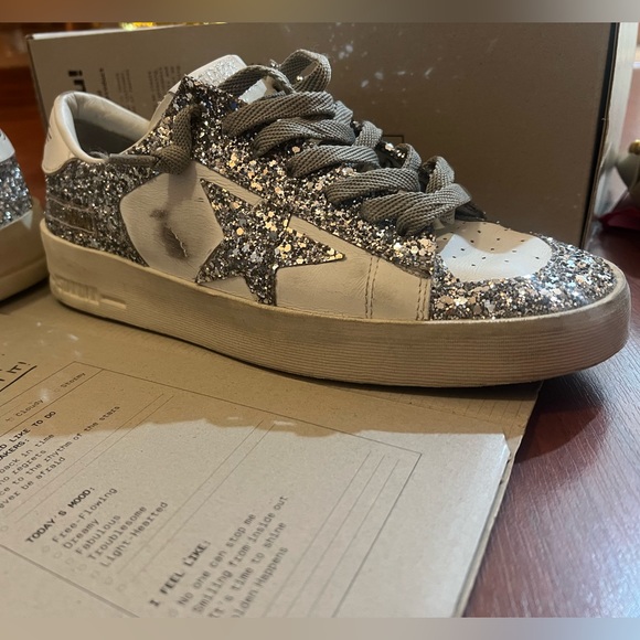 Golden Goose Stardan glitter low-top sneakers NWB size 8 - Picture 11 of 13
